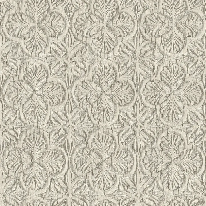 3125-72336 | Karachi Taupe Wooden Damask Wallpaper