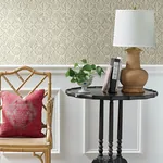Brewster Home Fashions Karachi White Wooden Damask Wallpaper | Wallpaper Twins Brewster Home Fashions Karachi White Wooden Damask Wallpaper - SKU 3125-72334