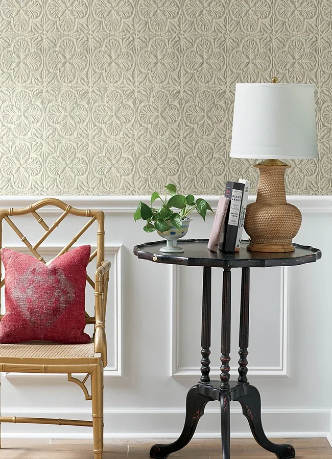 Brewster Home Fashions Karachi White Wooden Damask Wallpaper | Wallpaper Twins Brewster Home Fashions Karachi White Wooden Damask Wallpaper - SKU 3125-72334