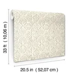 Brewster Home Fashions Karachi White Wooden Damask Wallpaper | Wallpaper Twins Brewster Home Fashions Karachi White Wooden Damask Wallpaper - SKU 3125-72334