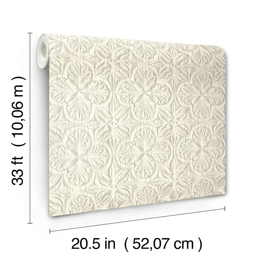 Brewster Home Fashions Karachi White Wooden Damask Wallpaper | Wallpaper Twins Brewster Home Fashions Karachi White Wooden Damask Wallpaper - SKU 3125-72334