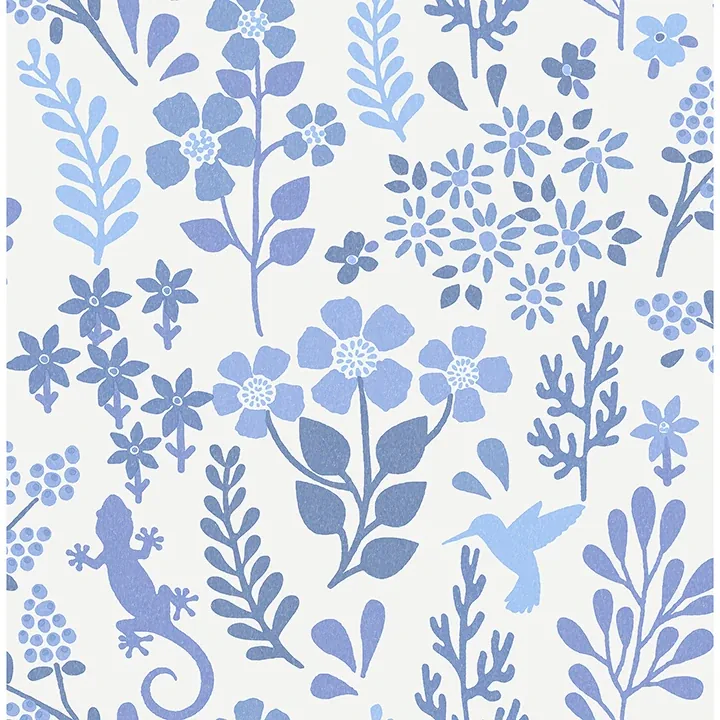 2980-26171 | Karina Blue Meadow Wallpaper