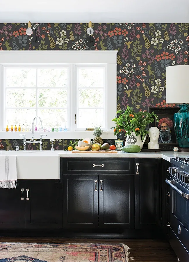 Brewster Home Fashions Karina Charcoal Meadow Wallpaper | Wallpaper Twins Brewster Home Fashions Karina Charcoal Meadow Wallpaper - SKU 2980-26170