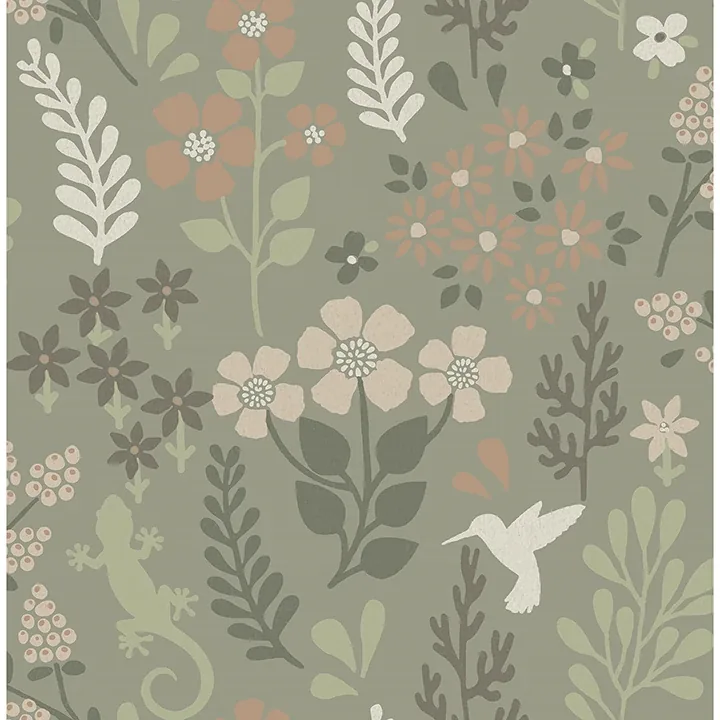 2980-26173 | Karina Green Meadow Wallpaper