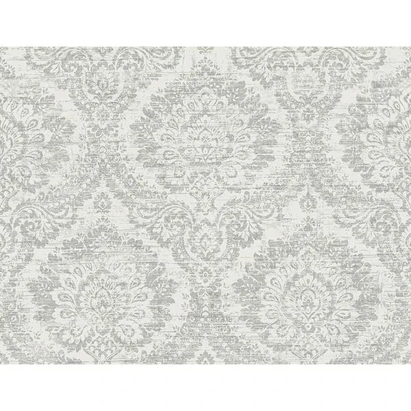 Brewster Home Fashions Kauai Grey Damask Wallpaper - SKU PS41908