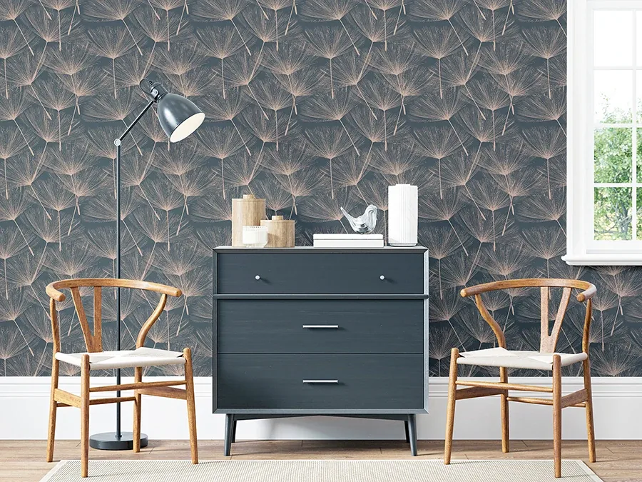 Brewster Home Fashions Kazue Metallic Dandelion Wallpaper | Wallpaper Twins Brewster Home Fashions Kazue Metallic Dandelion Wallpaper - SKU AH920807