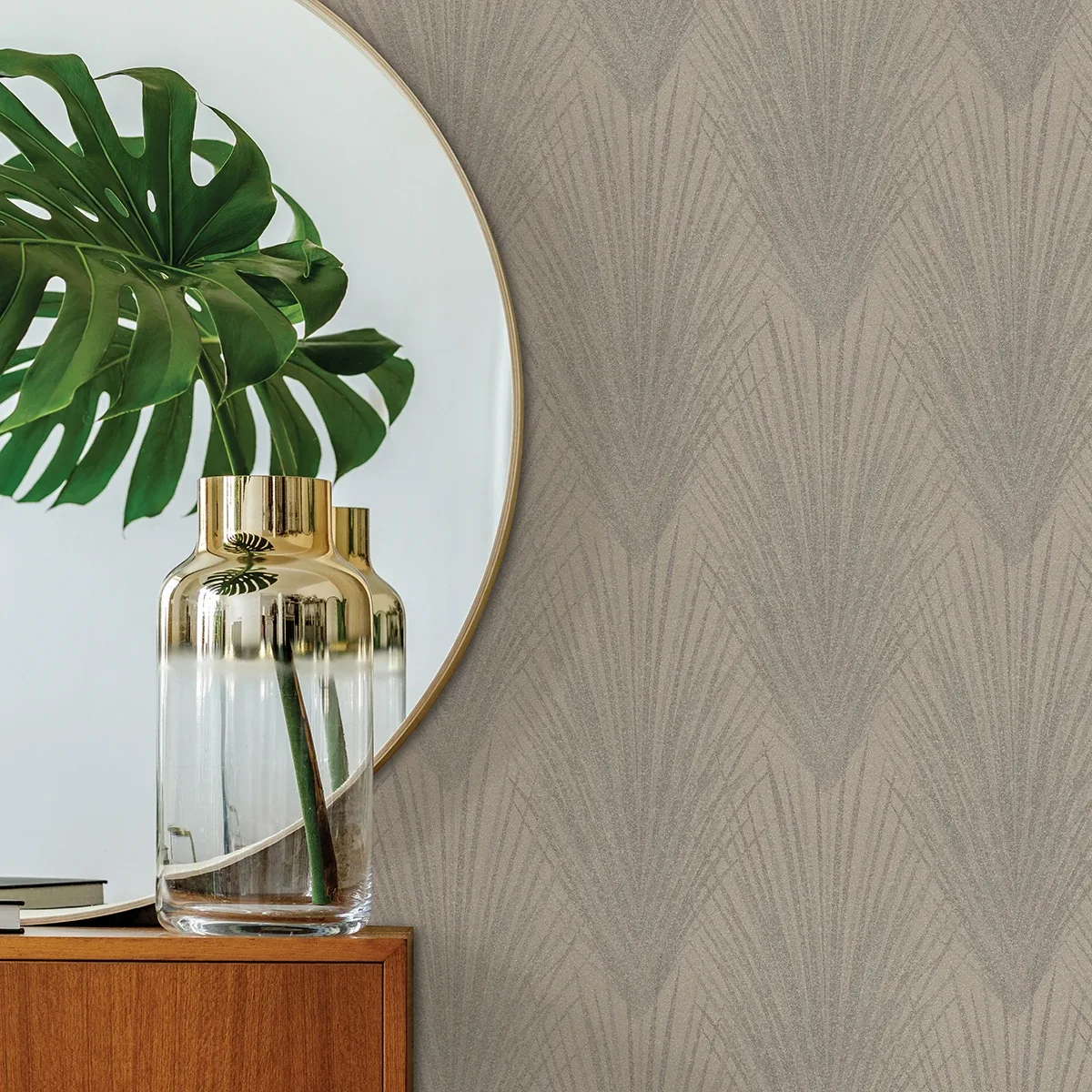Brewster Home Fashions Keina Beige Fronds Wallpaper | Wallpaper Twins Brewster Home Fashions Keina Beige Fronds Wallpaper - SKU 4035-37553-1
