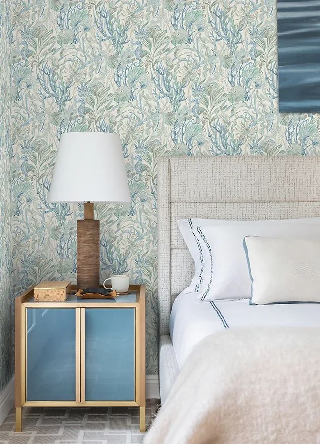 Brewster Home Fashions Kelp Garden Light Blue Tropical Reef Wallpaper - SKU 4071-71003