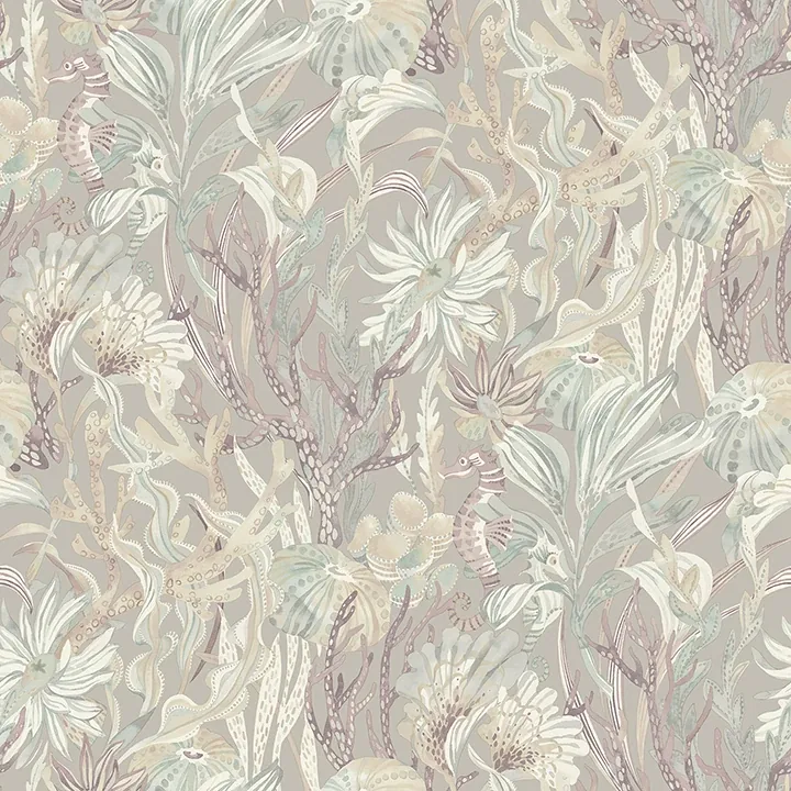 Brewster Home Fashions Kelp Garden Mauve Tropical Reef Wallpaper - SKU 4071-71002