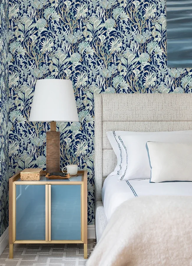 Brewster Home Fashions Kelp Garden Navy Tropical Reef Wallpaper | Wallpaper Twins Brewster Home Fashions Kelp Garden Navy Tropical Reef Wallpaper - SKU 4071-71001