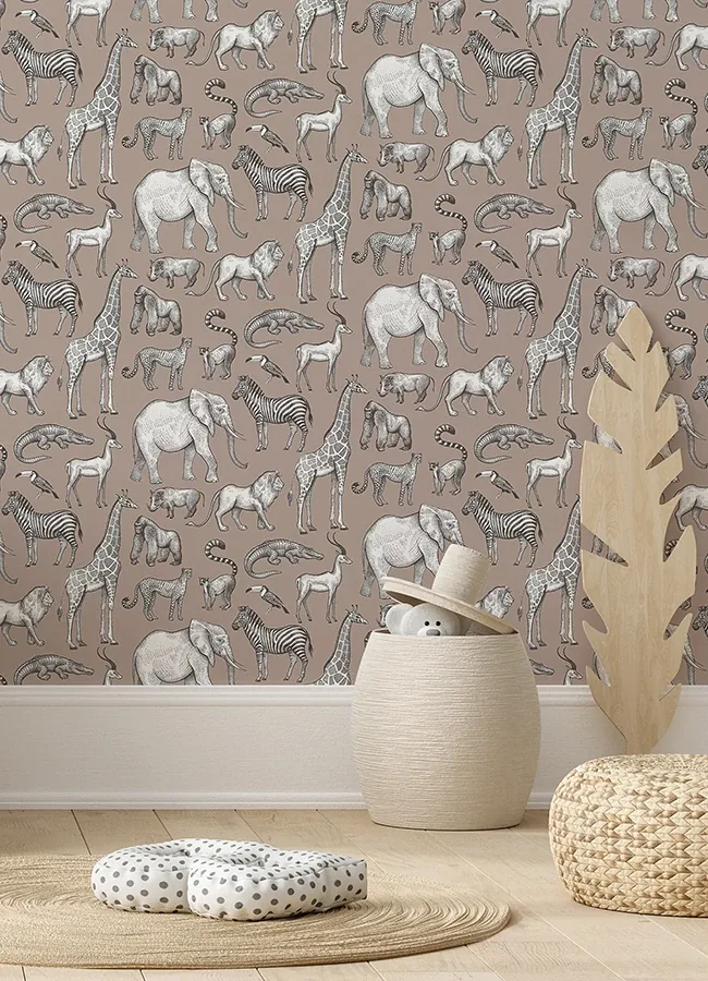 Brewster Home Fashions Kenji Light Brown Safari Wallpaper - SKU 4060-139271