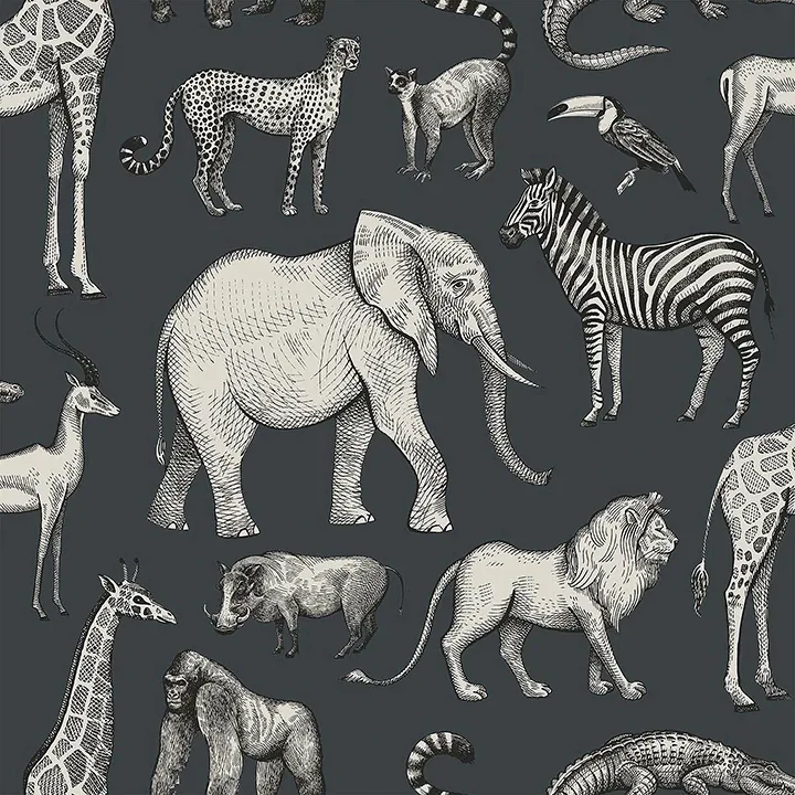 4060-139272 | Kenji Navy Safari Wallpaper