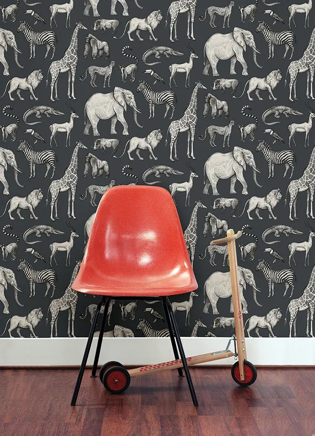 Brewster Home Fashions Kenji Navy Safari Wallpaper - SKU 4060-139272