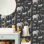 Brewster Home Fashions Kenji Navy Safari Wallpaper - SKU 4060-139272