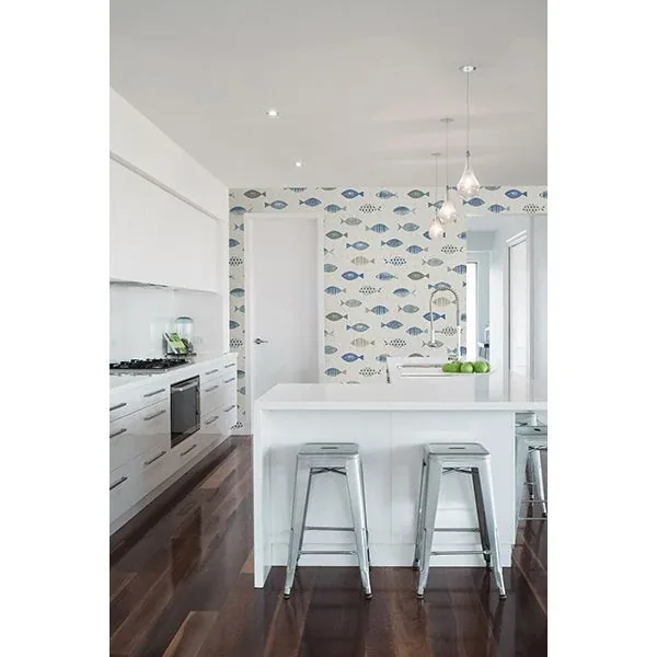 Brewster Home Fashions Key West Blue Fish Wallpaper - SKU 3113-12043
