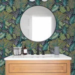 Brewster Home Fashions Kiah Blue Forest Wallpaper - SKU 2980-26186