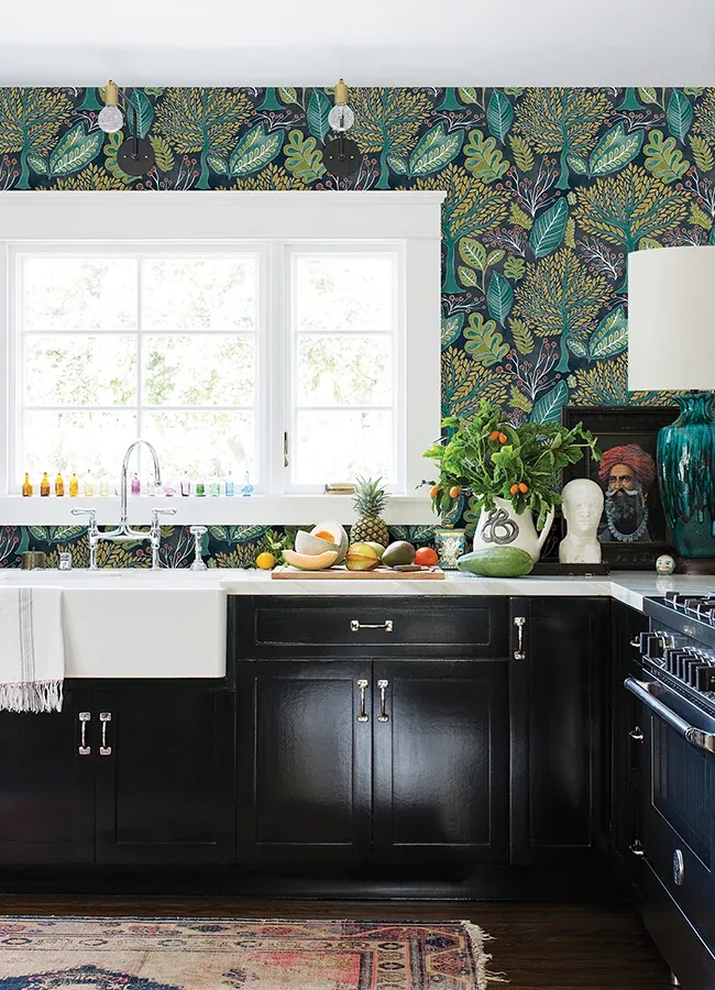 Brewster Home Fashions Kiah Blue Forest Wallpaper - SKU 2980-26186