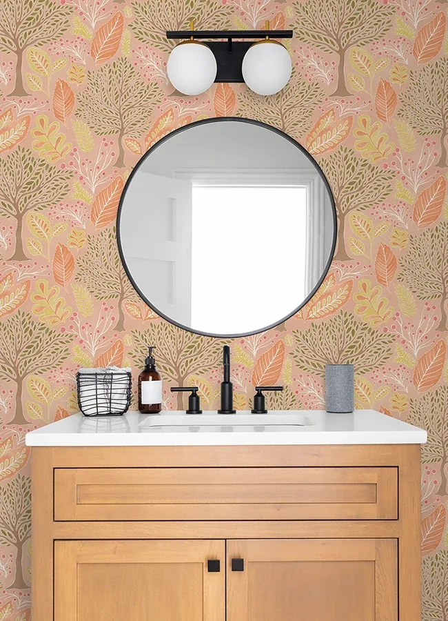 Brewster Home Fashions Kiah Blush Forest Wallpaper - SKU 2980-26185