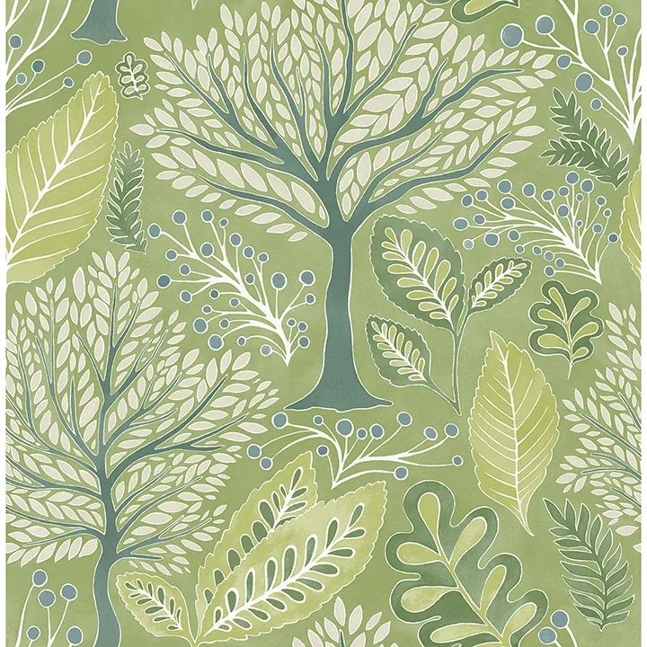 2980-26184 | Kiah Green Forest Wallpaper