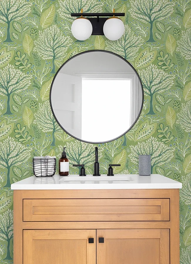 Brewster Home Fashions Kiah Green Forest Wallpaper | Wallpaper Twins Brewster Home Fashions Kiah Green Forest Wallpaper - SKU 2980-26184