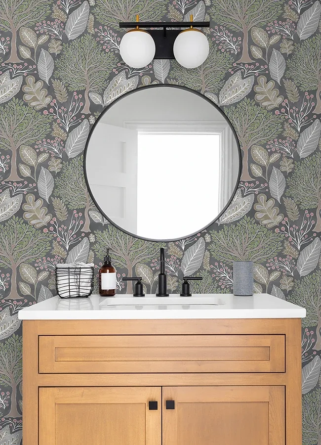 Brewster Home Fashions Kiah Grey Forest Wallpaper - SKU 2980-26183