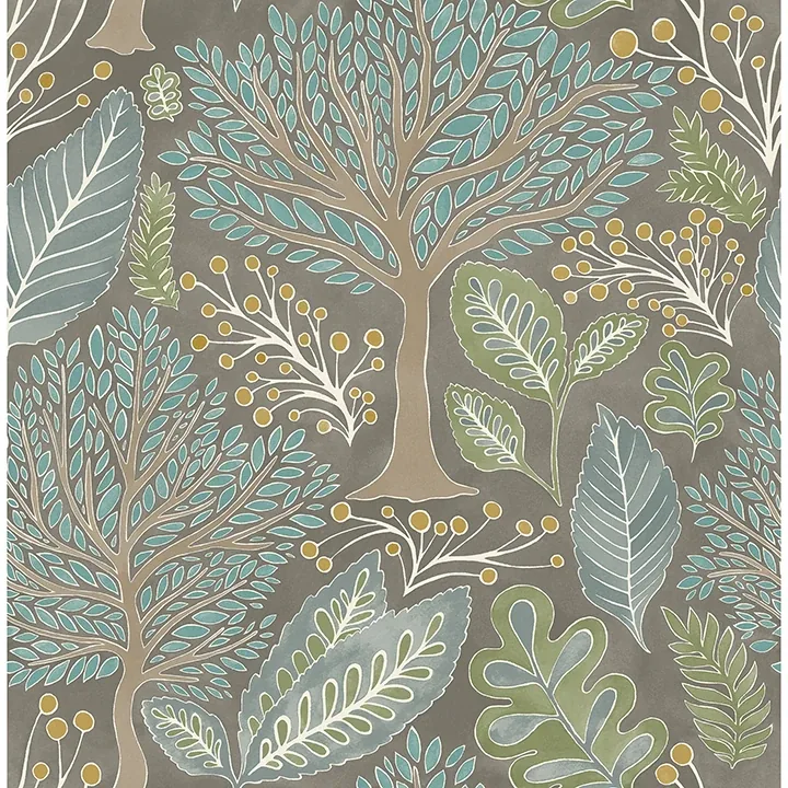 Brewster Home Fashions Kiah Taupe Forest Wallpaper - SKU 2980-26182