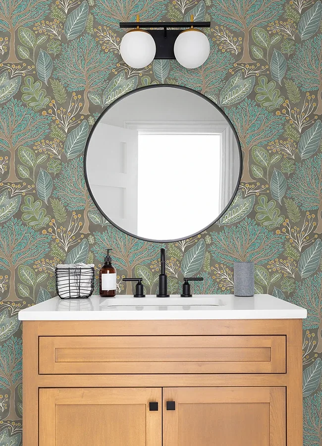 Brewster Home Fashions Kiah Taupe Forest Wallpaper - SKU 2980-26182