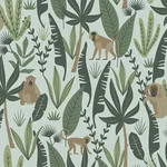 Brewster Home Fashions Kiki Green Monkeys Wallpaper - SKU 4060-139073
