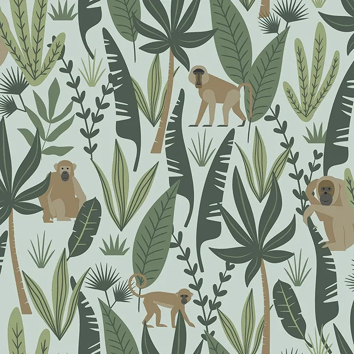 4060-139073 | Kiki Green Monkeys Wallpaper