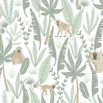 Brewster Home Fashions Kiki Light Green Monkeys Wallpaper - SKU 4060-139071