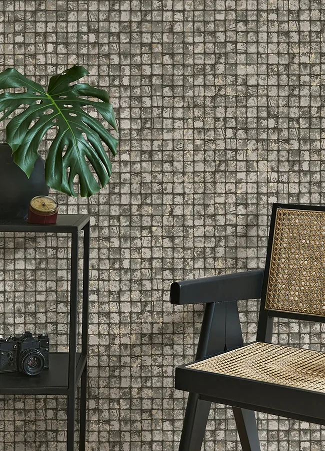 Brewster Home Fashions Kingsley Grey Tiled Wallpaper - SKU 4125-26756
