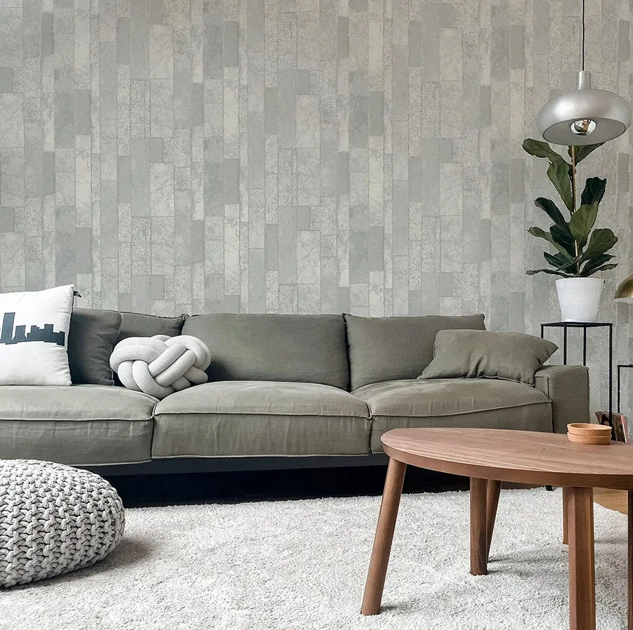 Brewster Home Fashions Kintsugi Silver Geometric Wallpaper - SKU AH295205