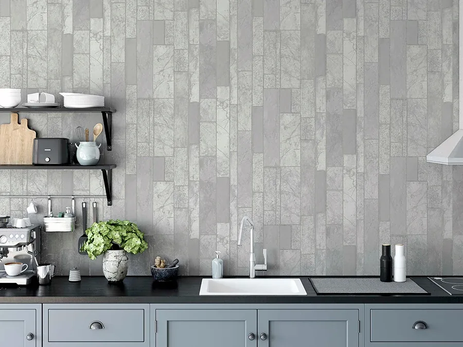 Brewster Home Fashions Kintsugi Silver Geometric Wallpaper - SKU AH295205
