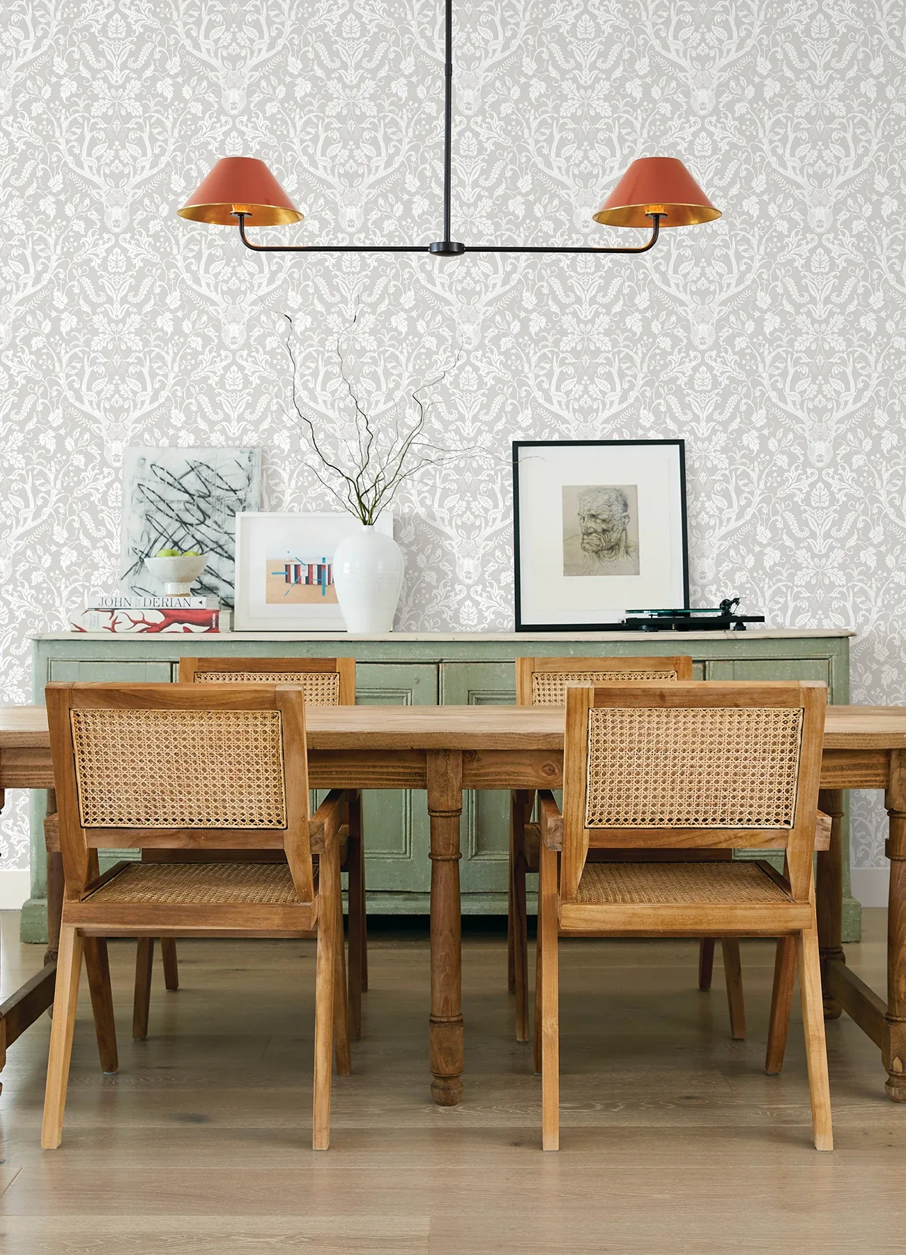 Brewster Home Fashions Kiwassa Grey Antler Damask Wallpaper - SKU 4169-12701