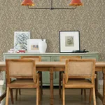 Brewster Home Fashions Kiwassa Light Brown Antler Damask Wallpaper - SKU 4169-12705