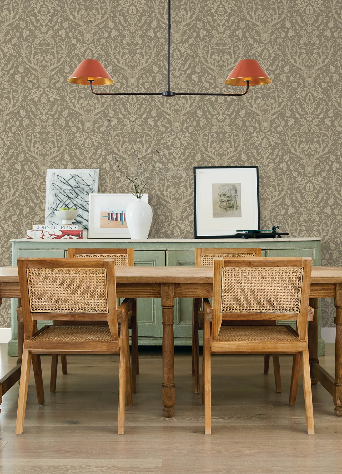 Brewster Home Fashions Kiwassa Light Brown Antler Damask Wallpaper - SKU 4169-12705