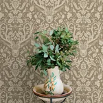 Brewster Home Fashions Kiwassa Light Brown Antler Damask Wallpaper - SKU 4169-12705