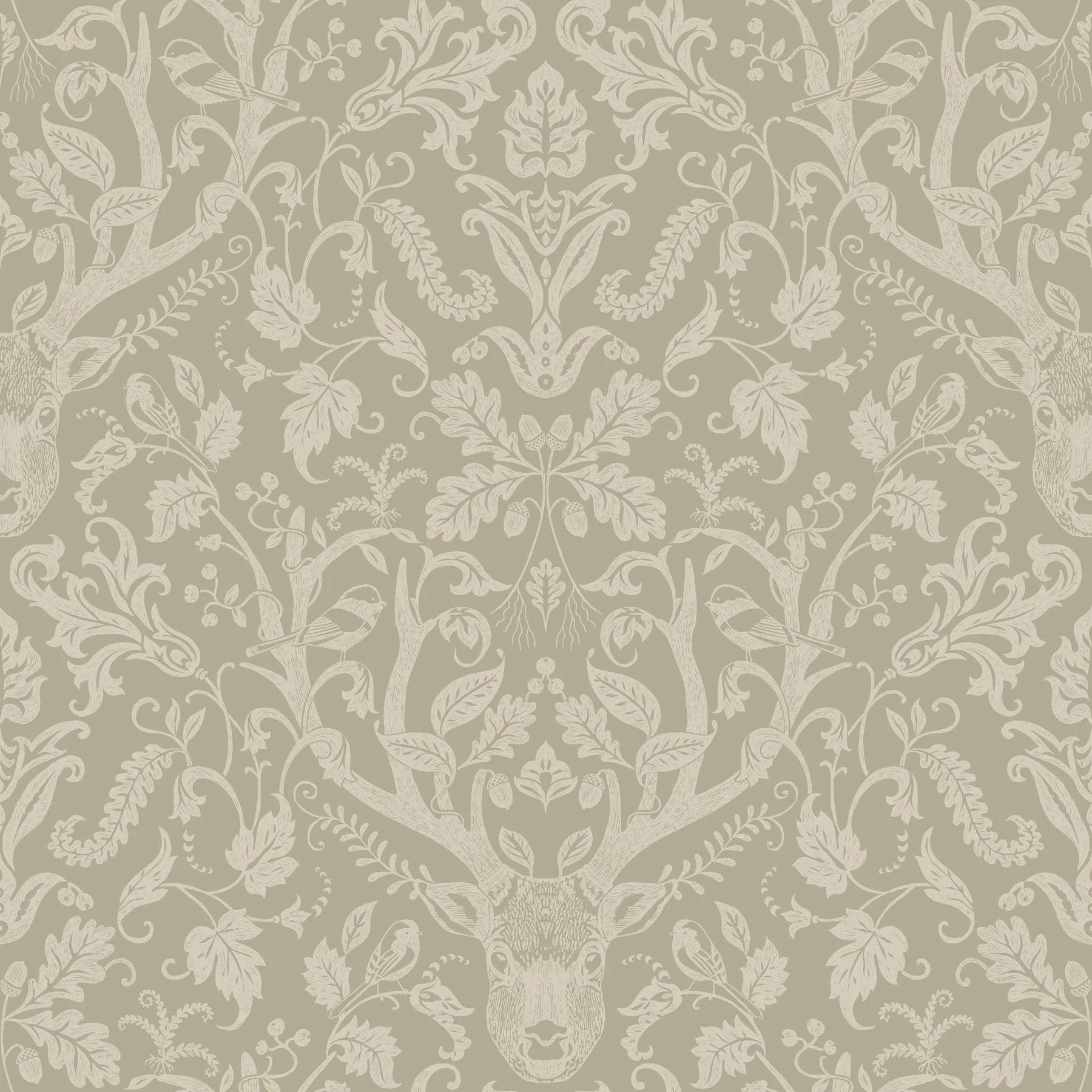 4169-12706 | Kiwassa Sage Antler Damask Wallpaper