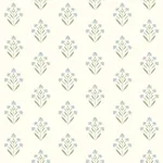 Brewster Home Fashions Kova Aquamarine Floral Crest Wallpaper - SKU 3125-72351