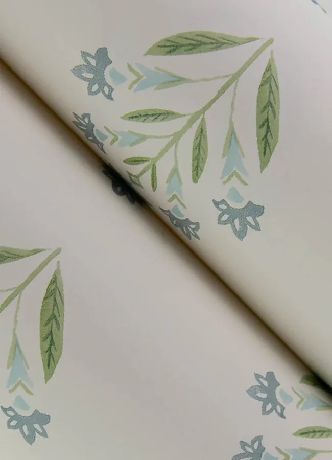 Brewster Home Fashions Kova Aquamarine Floral Crest Wallpaper - SKU 3125-72351