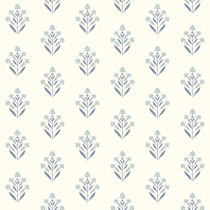 3125-72347 | Kova Blue Floral Crest Wallpaper