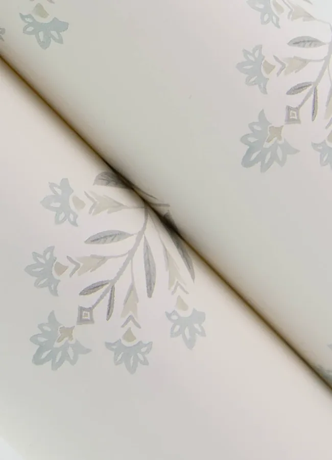 Brewster Home Fashions Kova Blue Floral Crest Wallpaper - SKU 3125-72347