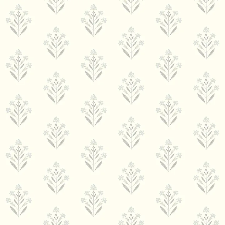 3125-72350 | Kova Light Blue Floral Crest Wallpaper