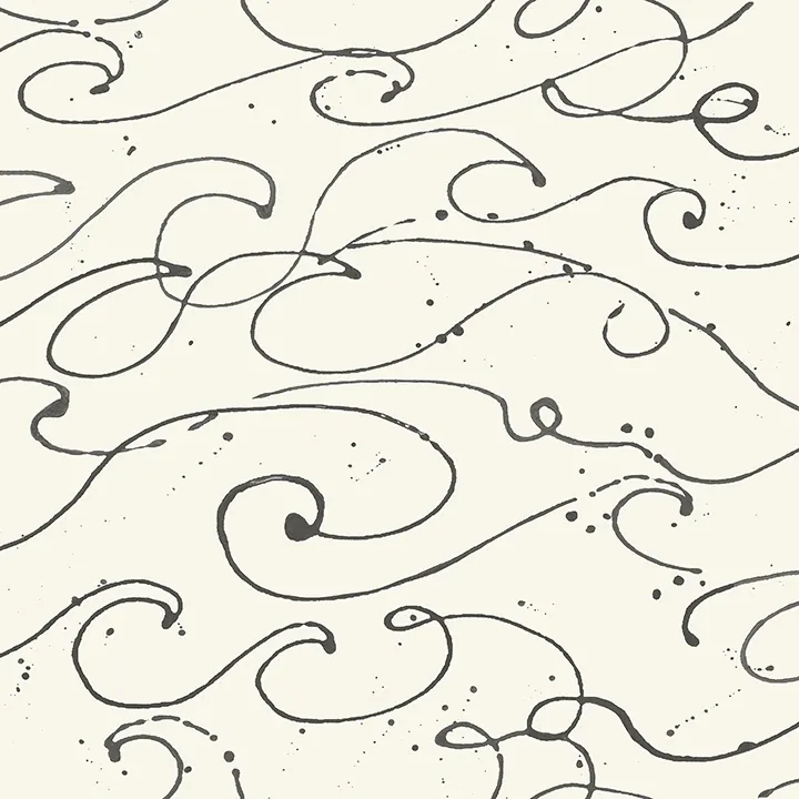 Brewster Home Fashions Kuroshio Charcoal Ocean Wave Wallpaper - SKU 4071-71008