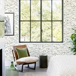 Brewster Home Fashions Kuroshio Charcoal Ocean Wave Wallpaper - SKU 4071-71008