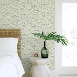 Brewster Home Fashions Kuroshio Green Ocean Wave Wallpaper - SKU 4071-71006