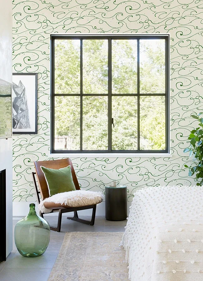 Brewster Home Fashions Kuroshio Green Ocean Wave Wallpaper - SKU 4071-71006
