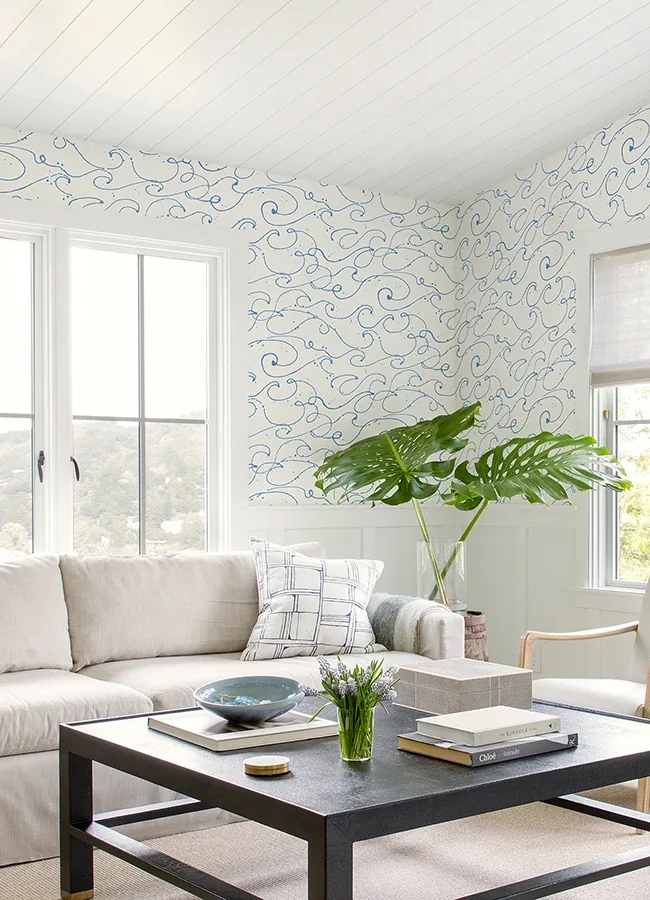Brewster Home Fashions Kuroshio Light Blue Ocean Wave Wallpaper - SKU 4071-71005