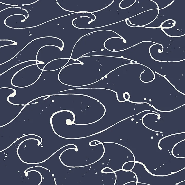 4071-71004 | Kuroshio Navy Ocean Wave Wallpaper