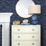 Brewster Home Fashions Kuroshio Navy Ocean Wave Wallpaper - SKU 4071-71004